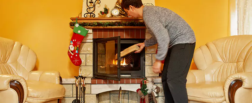 Rusted Metal Fireplace Restoration in La Habra, California